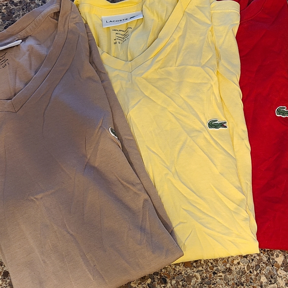 3 Lacoste short sleeve tshirts